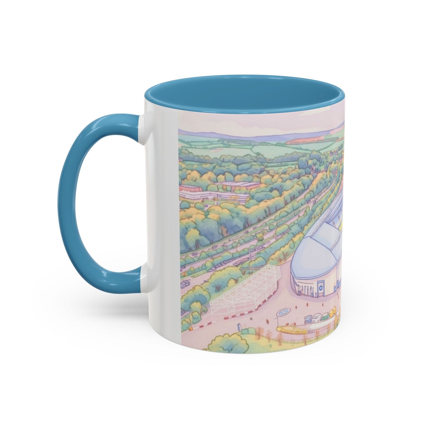 Amex Stadium Aerial Accent Coffee Mug – football stadium Illustration (11oz)
