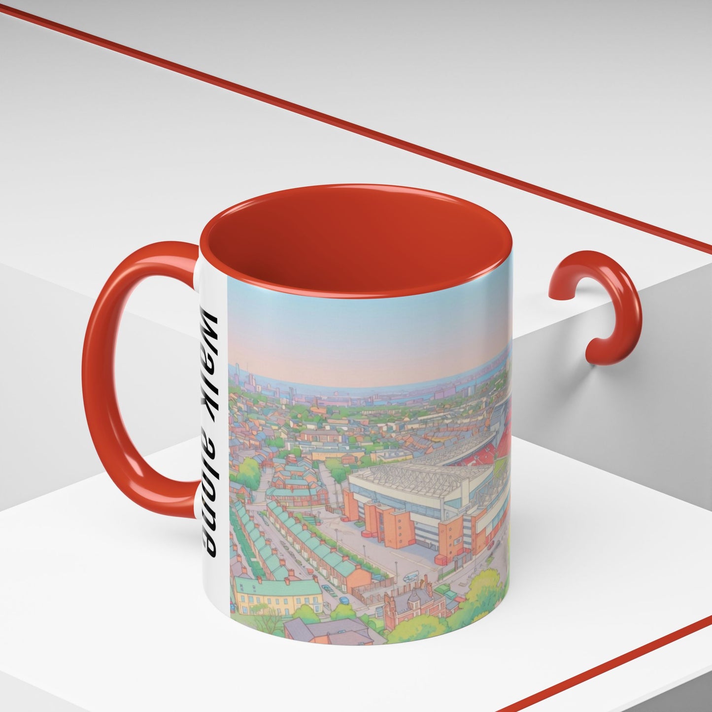 Liverpool  Stadium Coffee Mug — 'You'll Never Walk Alone' Accent Tea Cup