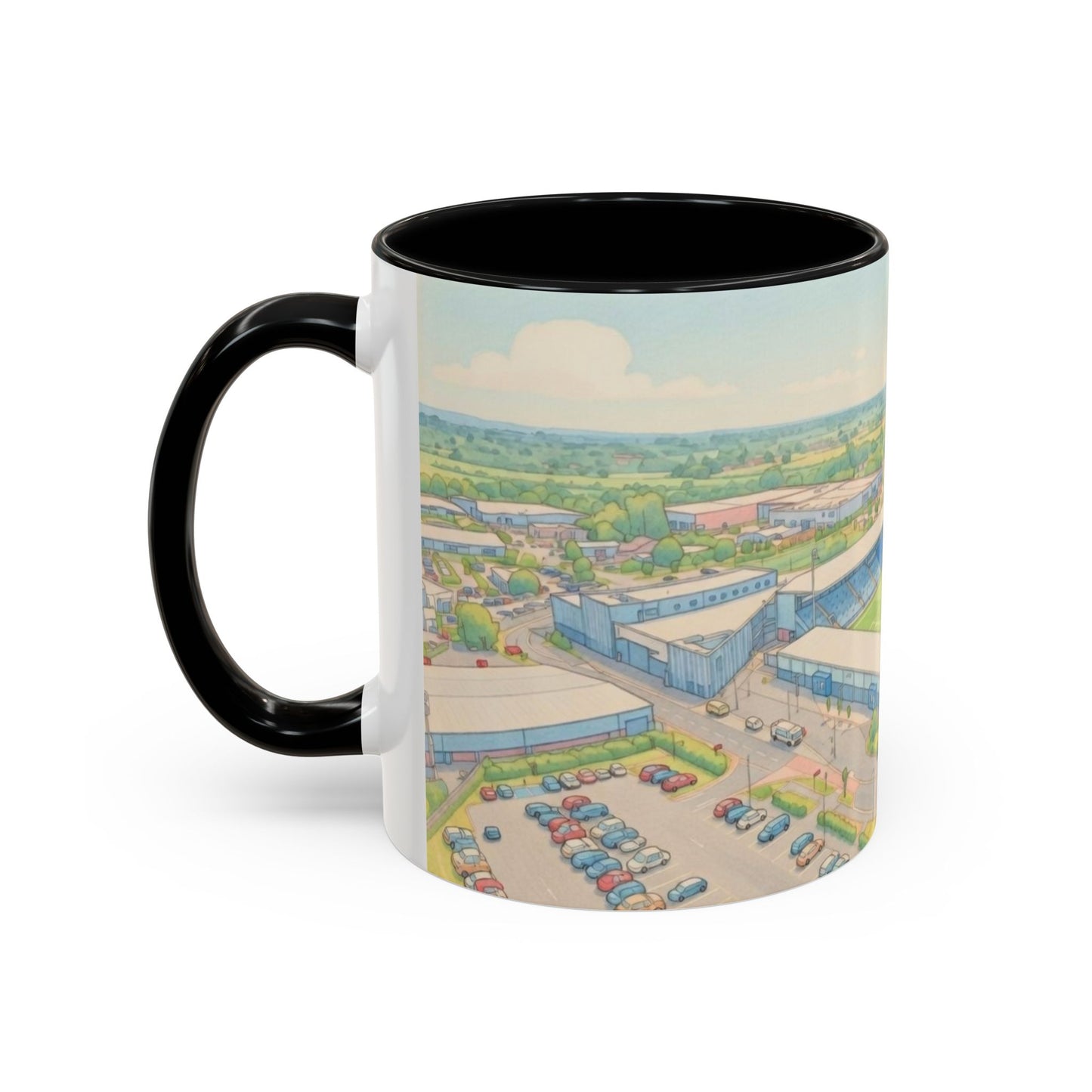 LNER Stadium Aerial Illustration Accent Coffee Mug (11oz)