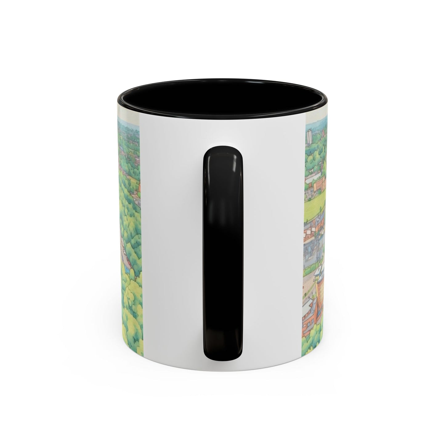 Leicester Stadium Aerial Art Coffee Mug — Illustrated Football Ground Landscape (11oz)