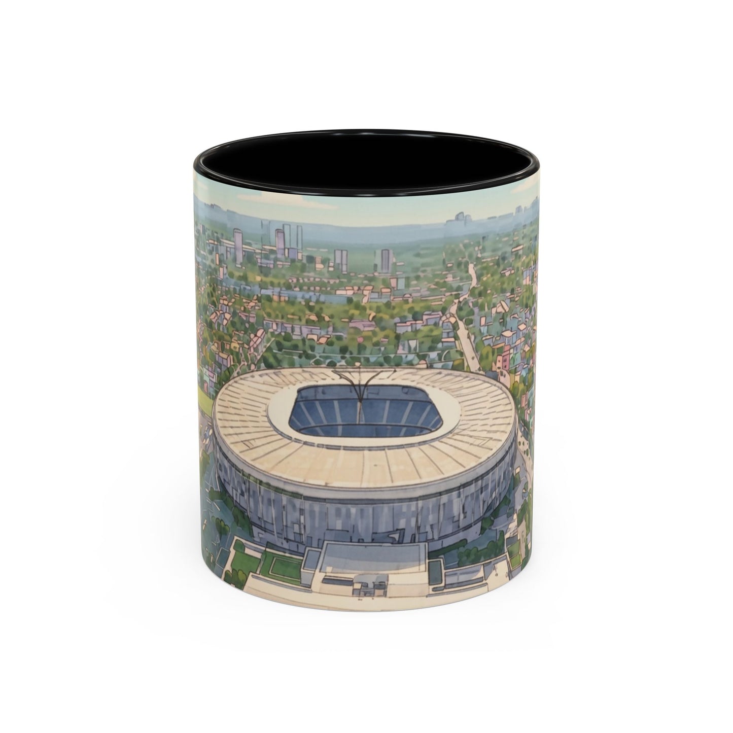Spurs Stadium  Accent Coffee Mug — Aerial City Landscape 11oz