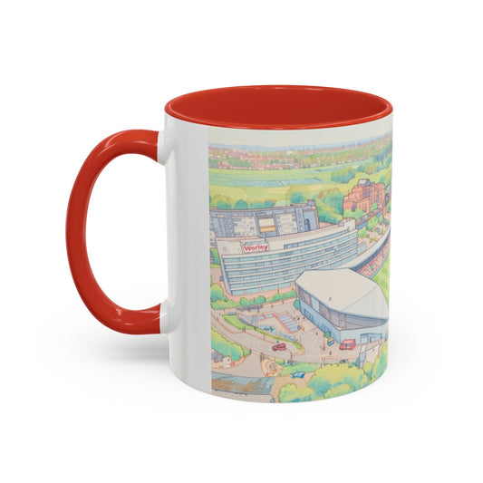 Brentford Cityscape Accent Coffee Mug — Illustrated Stadium Panorama (11/15oz)