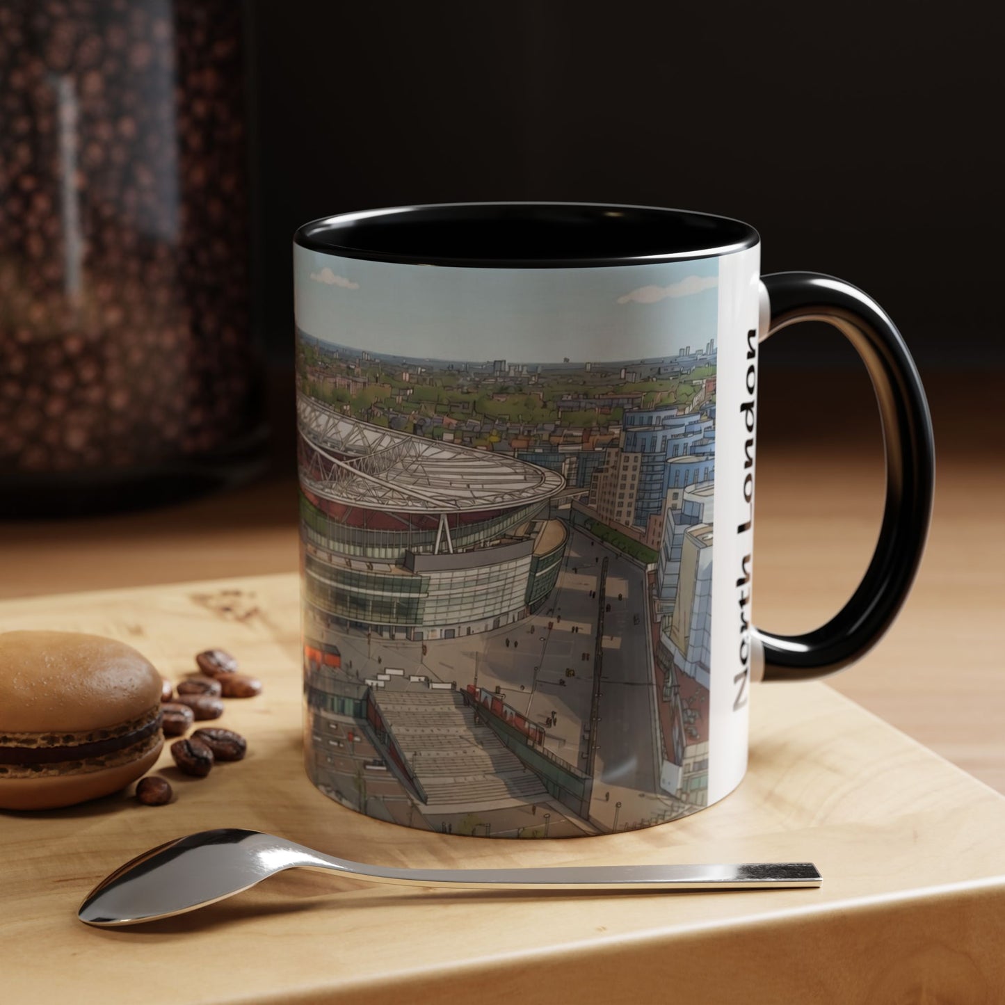 North London Stadium Coffee Mug — Aerial Wembley Souvenir (11/15oz)