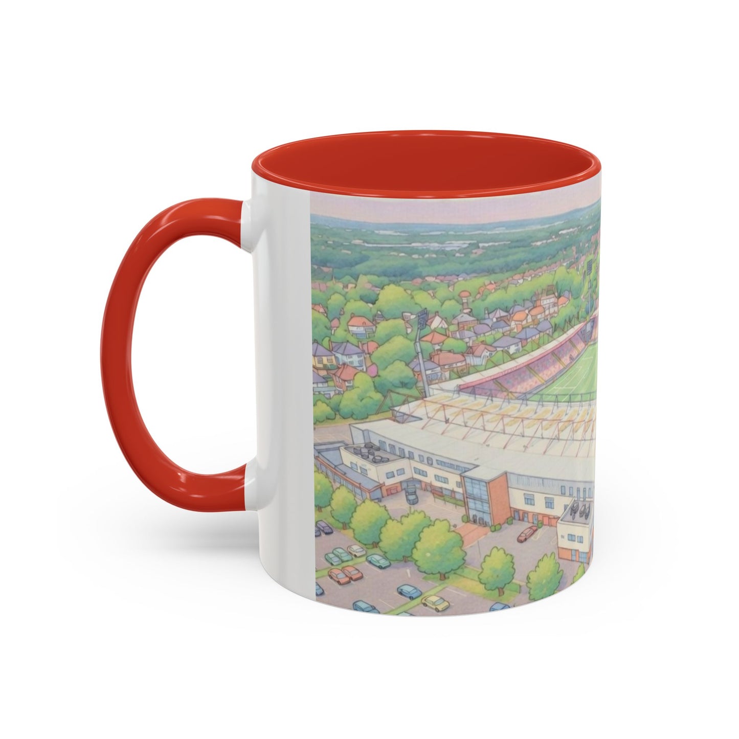 Vitality Accent Coffee Mug – Illustrated Football Ground Scene (11oz)