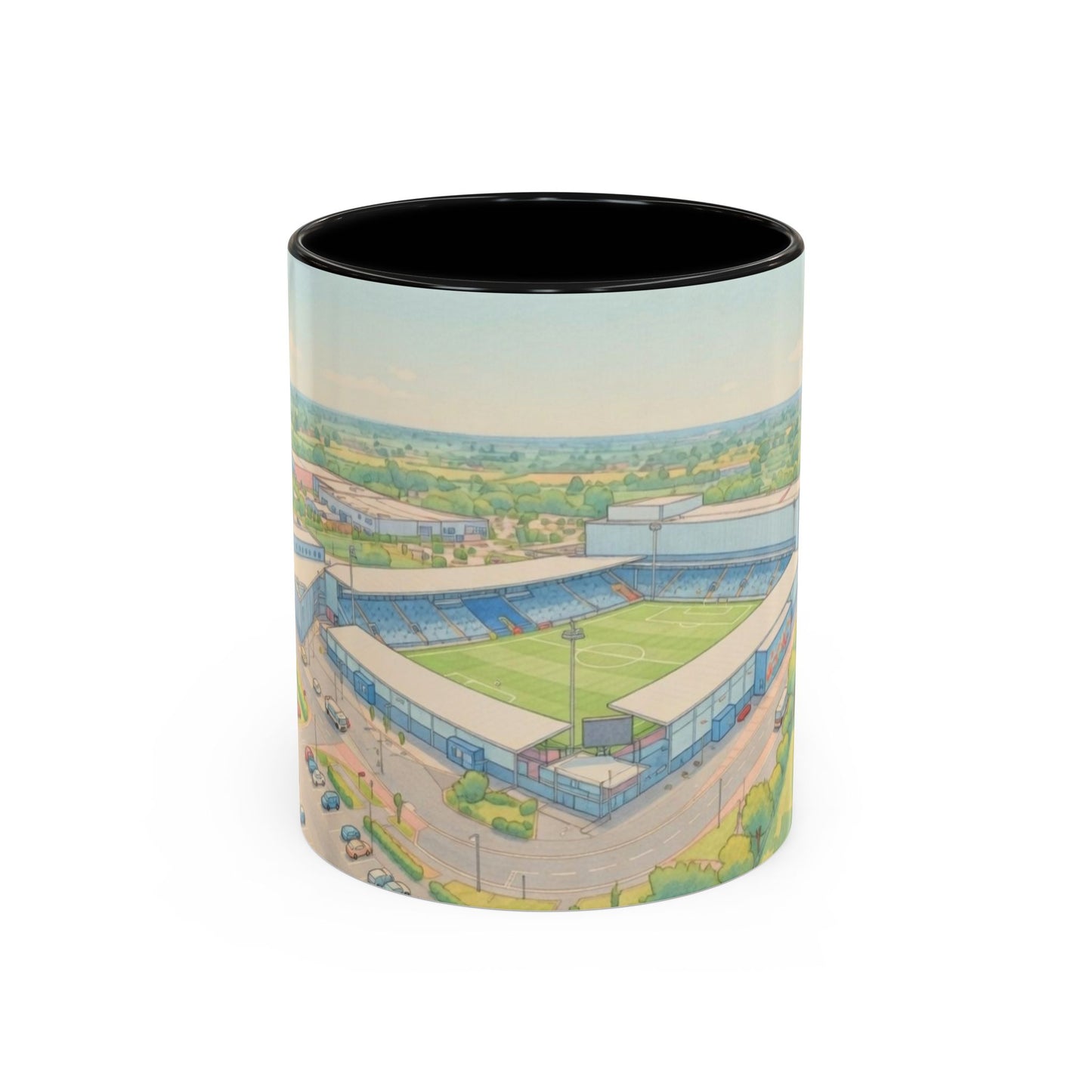 LNER Stadium Aerial Illustration Accent Coffee Mug (11oz)
