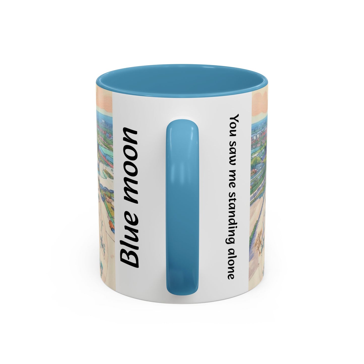 Blue Moon Stadium Coffee Mug — Soccer Stadium Illustration Accent Mug (11oz)