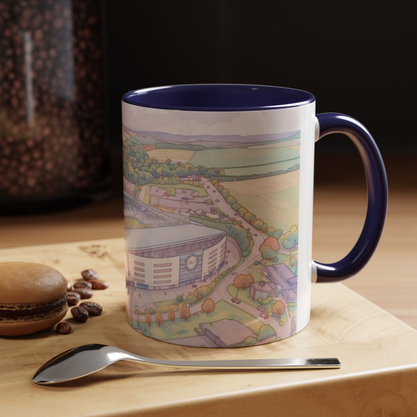 Amex Stadium Aerial Accent Coffee Mug – football stadium Illustration (11oz)