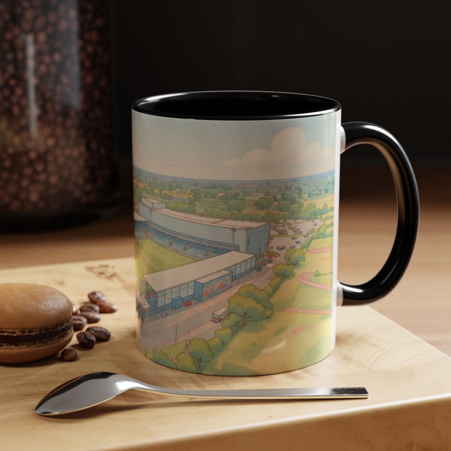 LNER Stadium Aerial Illustration Accent Coffee Mug (11oz)