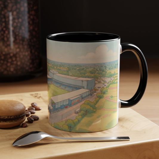 LNER Stadium Aerial Illustration Accent Coffee Mug (11oz)