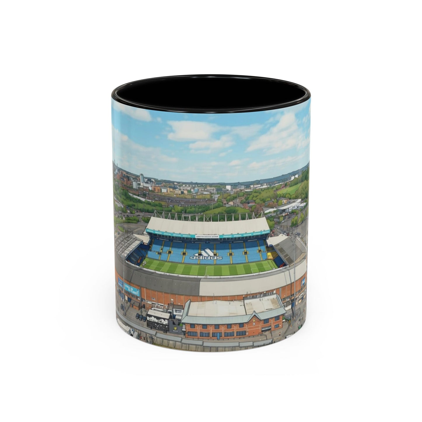 Stadium aerial Accent Coffee Mug — "Marching on Together"