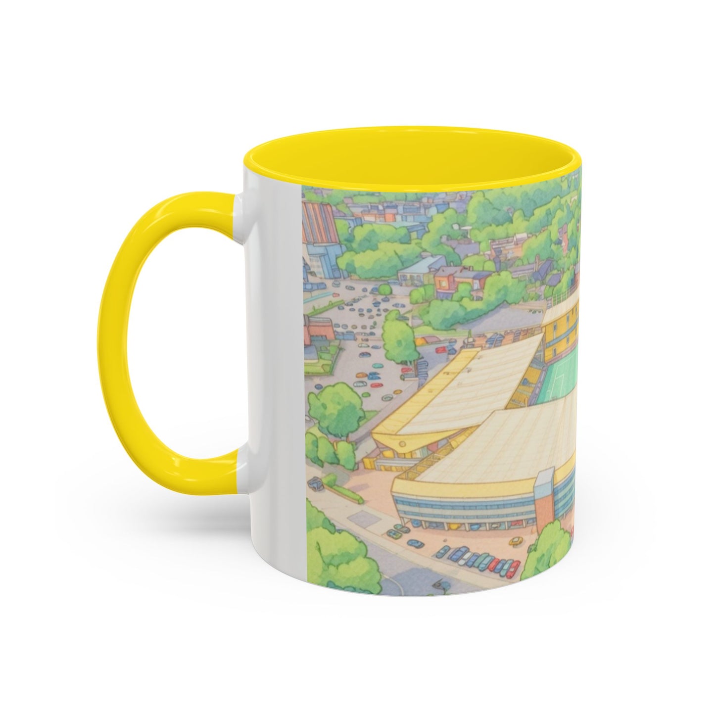Wolves Stadium Aerial View Accent Coffee Mug (11oz)