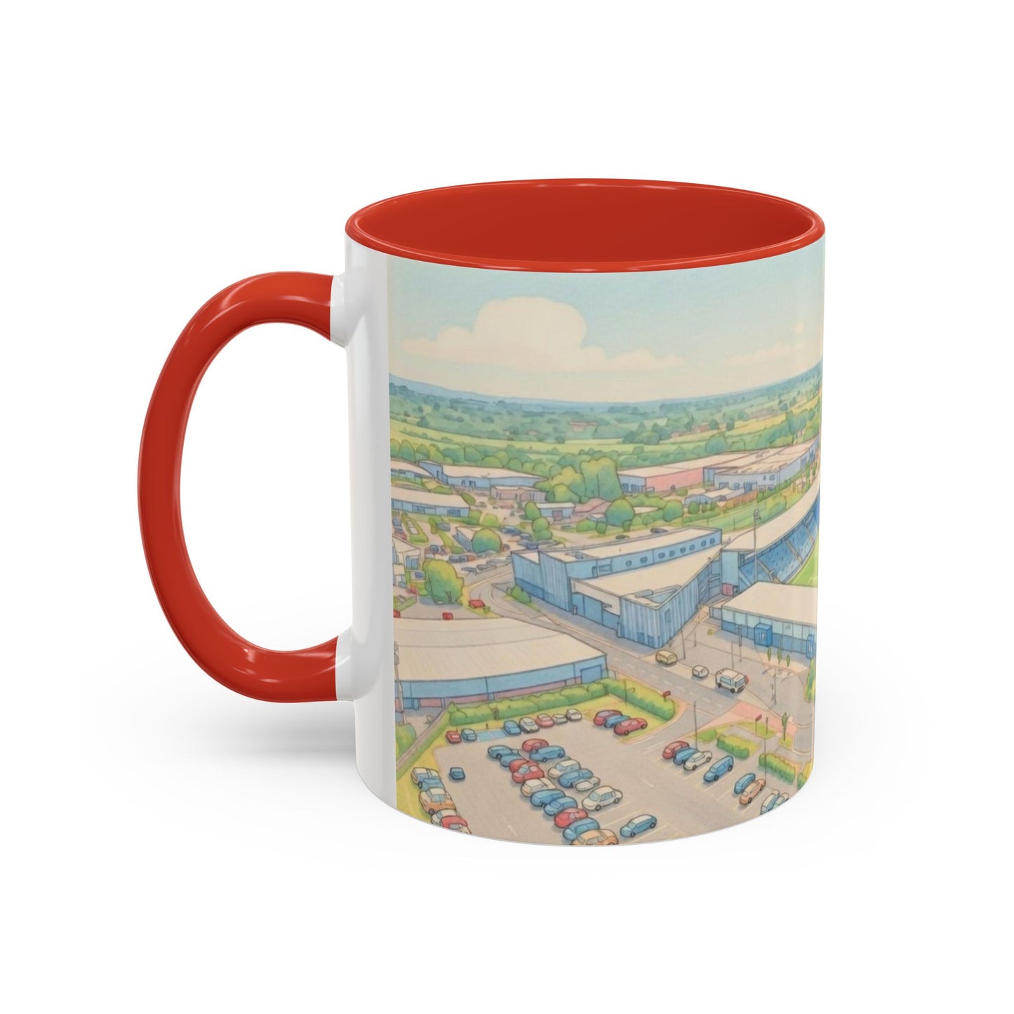 LNER Stadium Aerial Illustration Accent Coffee Mug (11oz)
