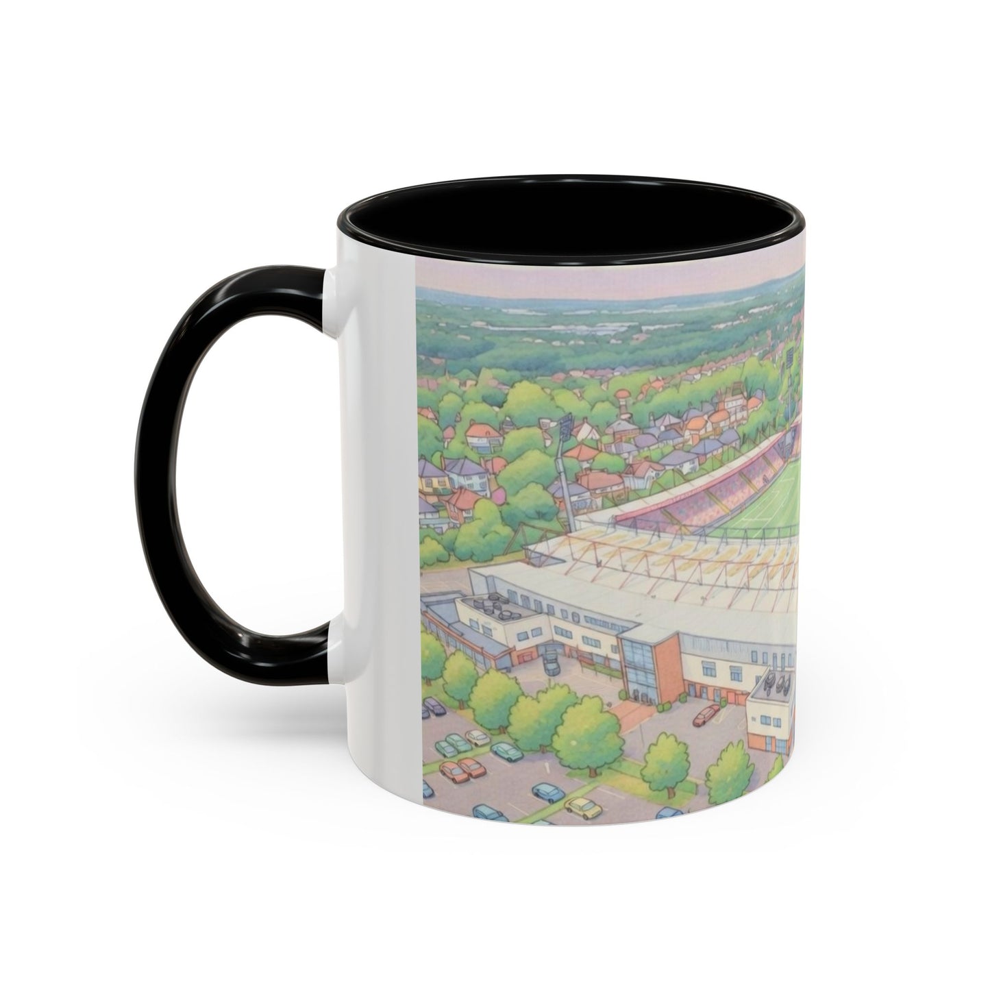 Vitality Accent Coffee Mug – Illustrated Football Ground Scene (11oz)