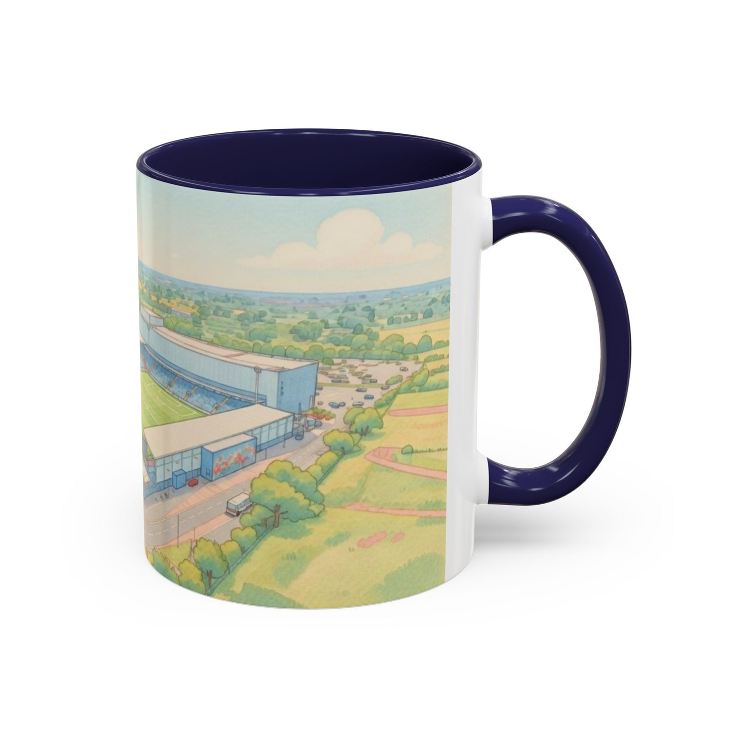 LNER Stadium Aerial Illustration Accent Coffee Mug (11oz)