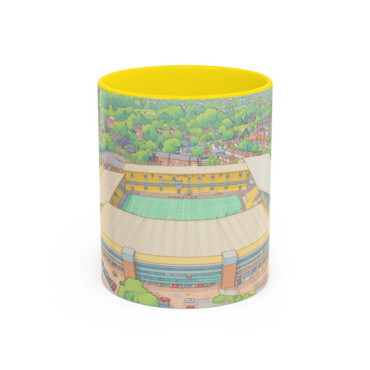 Wolves Stadium Aerial View Accent Coffee Mug (11oz)