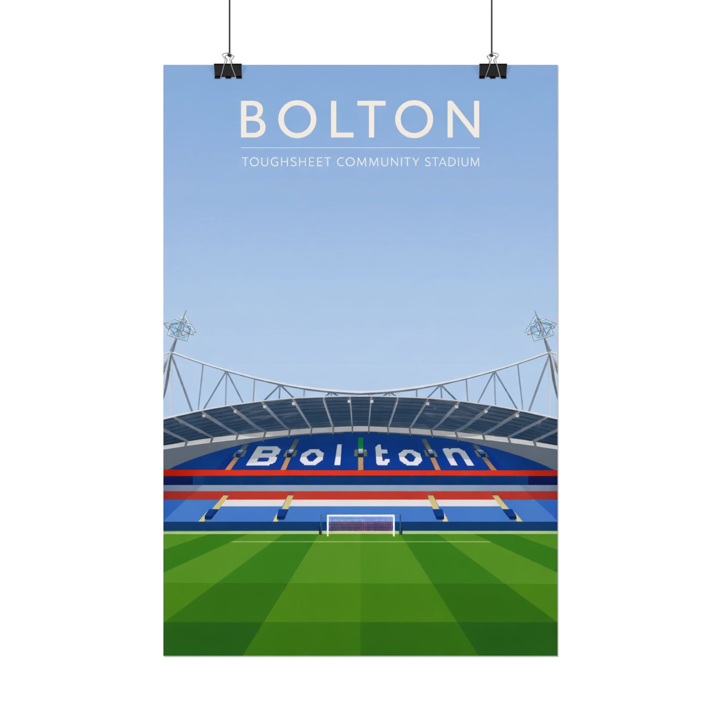 Bolton Stadium Poster — Rolled Football Stadium Wall Art