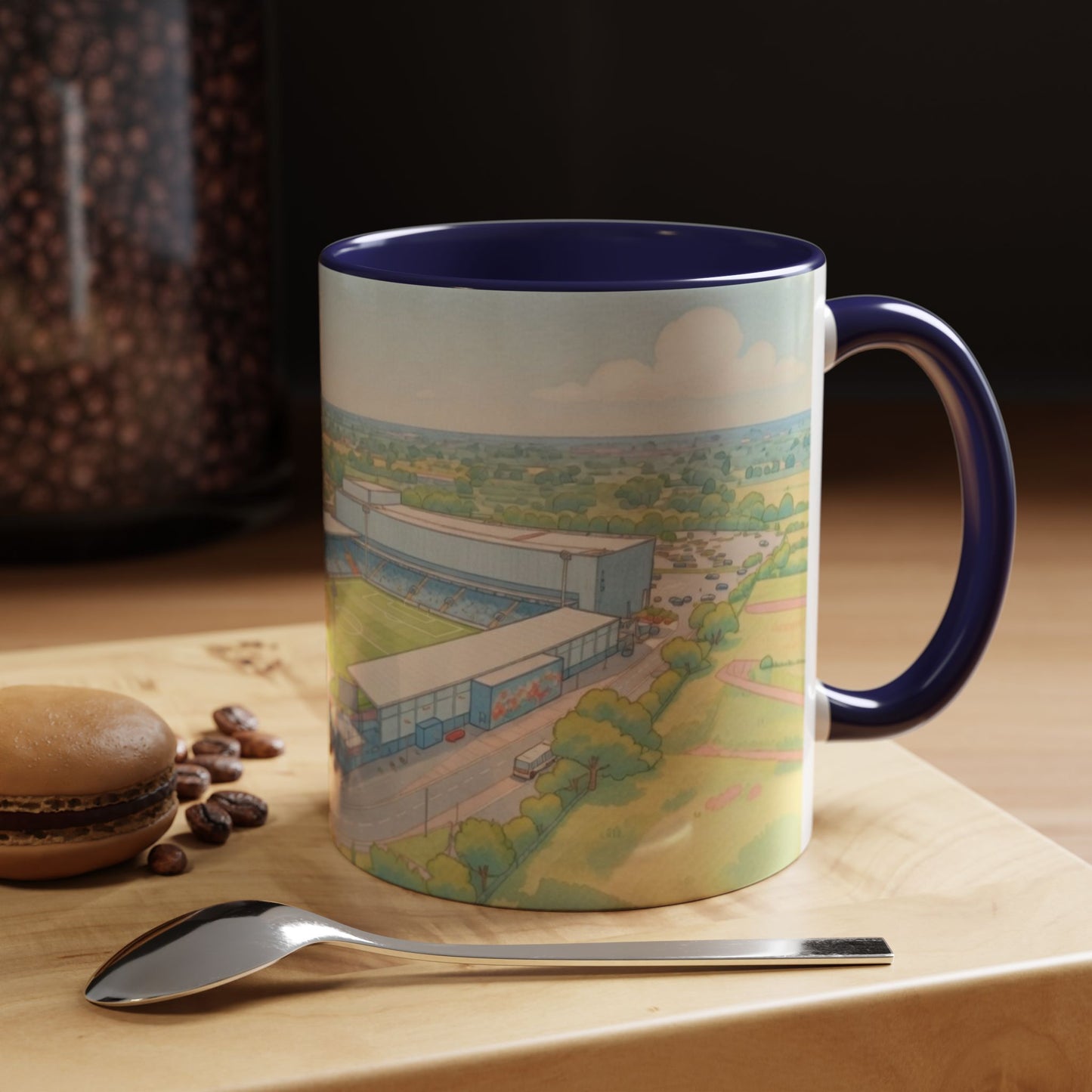 LNER Stadium Aerial Illustration Accent Coffee Mug (11oz)