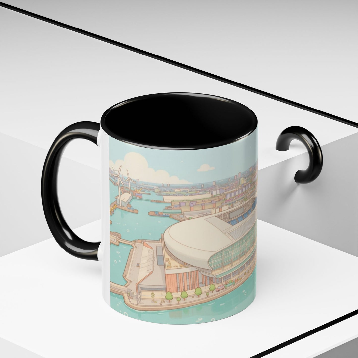 Everton Waterfront Accent Coffee Mug — Scenic City Sports Arena Illustration (11oz)