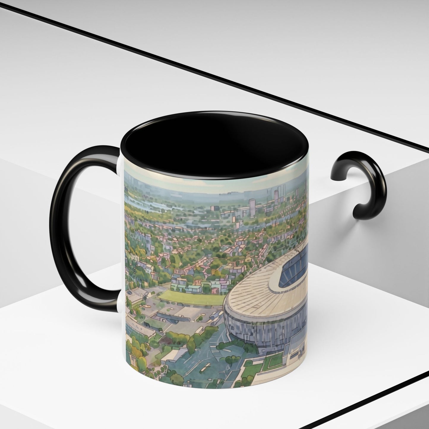 Spurs Stadium  Accent Coffee Mug — Aerial City Landscape 11oz