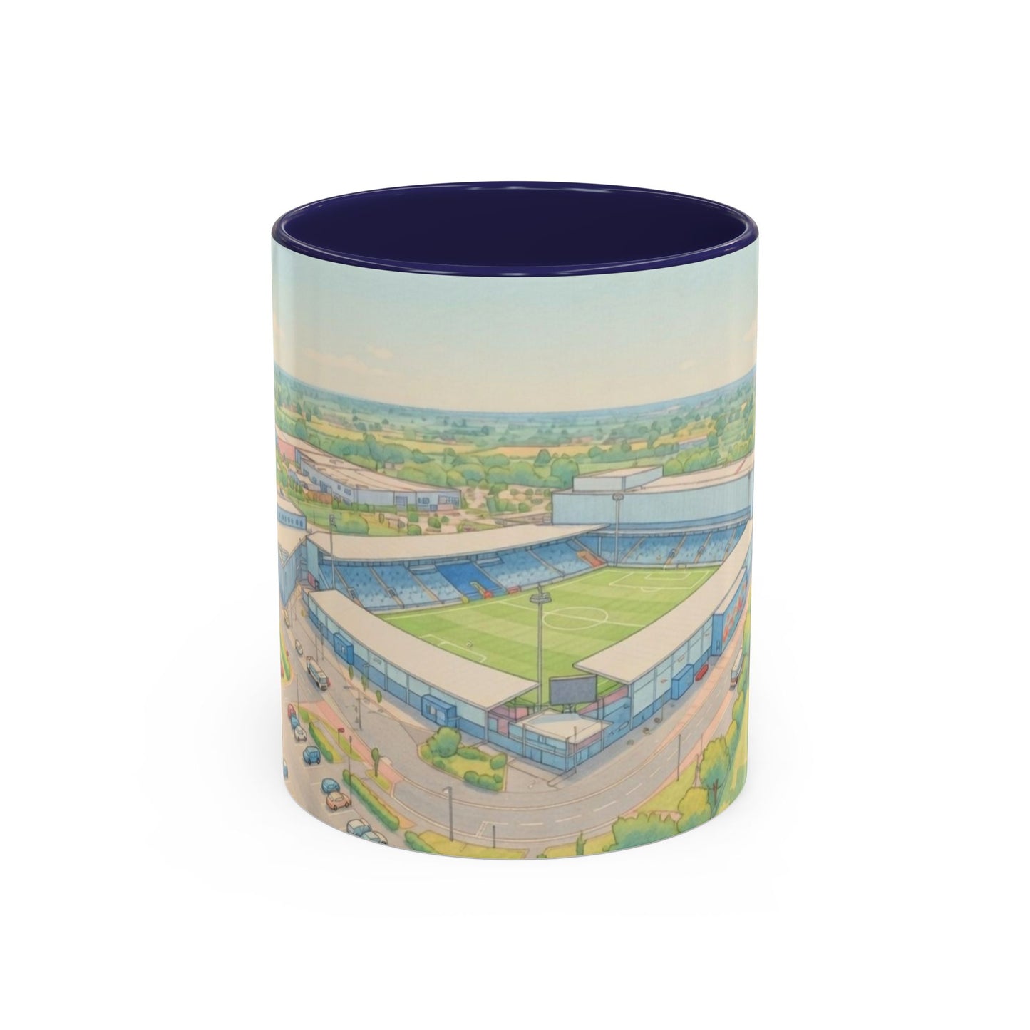 LNER Stadium Aerial Illustration Accent Coffee Mug (11oz)