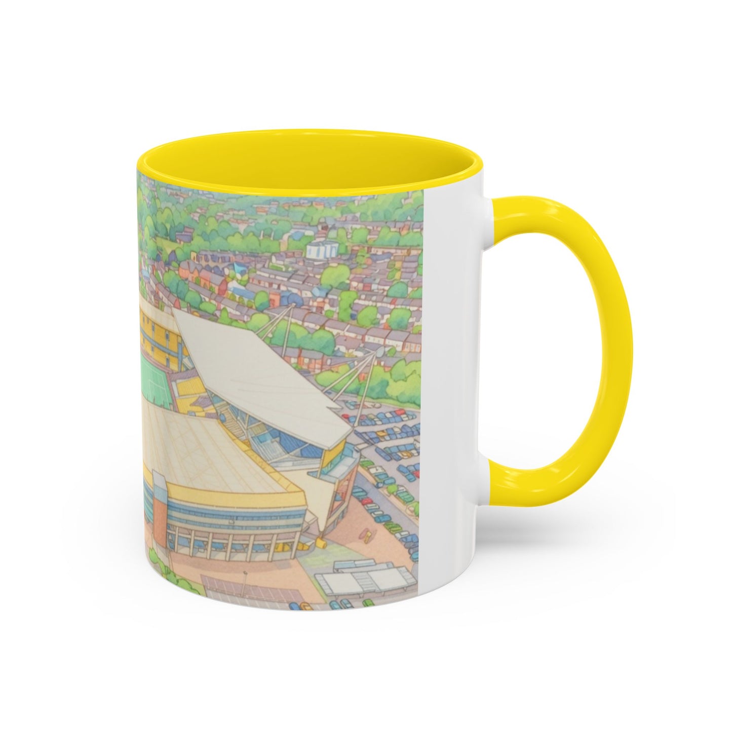 Wolves Stadium Aerial View Accent Coffee Mug (11oz)