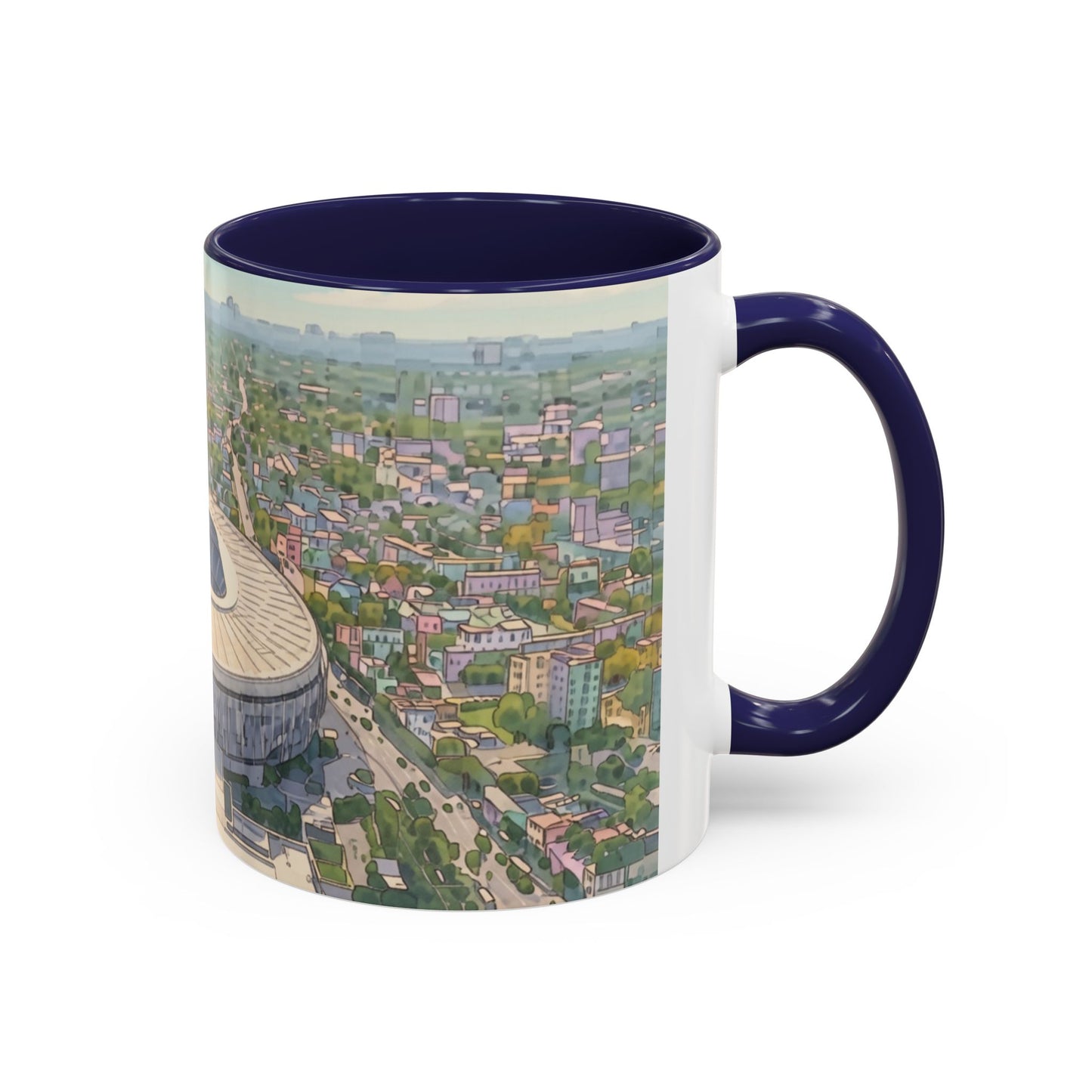 Spurs Stadium  Accent Coffee Mug — Aerial City Landscape 11oz
