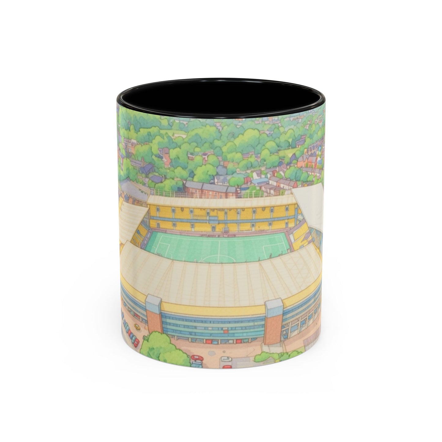 Wolves Stadium Aerial View Accent Coffee Mug (11oz)