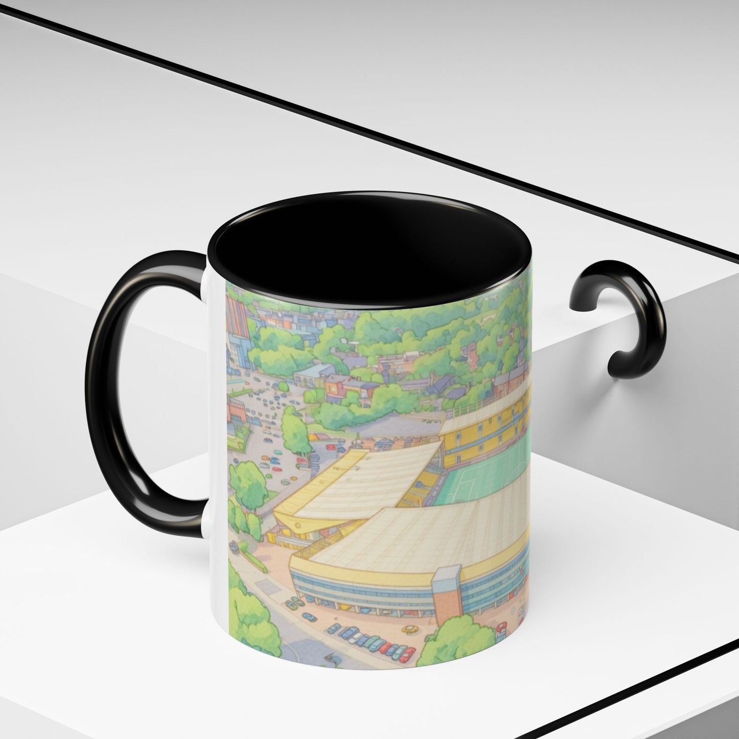 Wolves Stadium Aerial View Accent Coffee Mug (11oz)