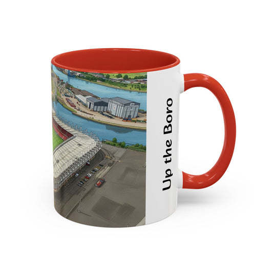 Stadium Aerial Accent Coffee Mug — "Up the Boro" Football Fan Gift (11/15oz)