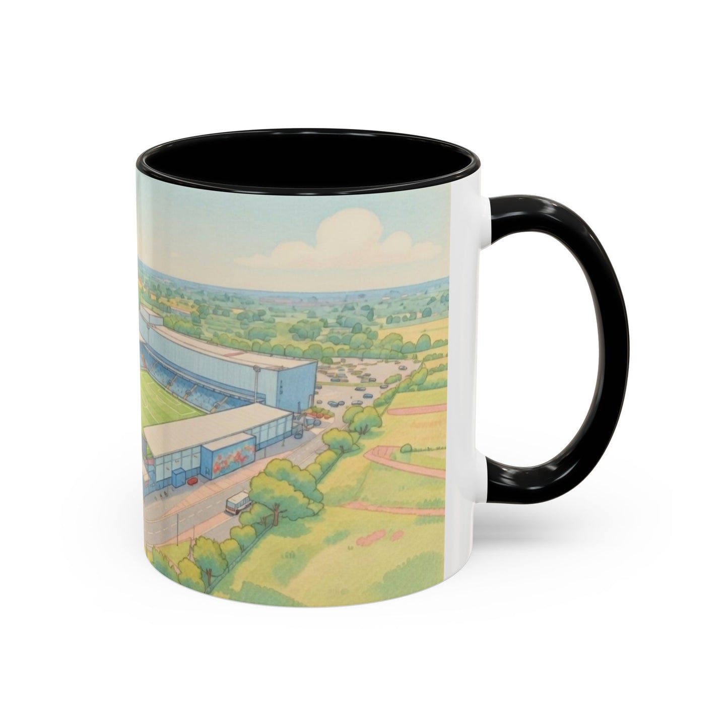 LNER Stadium Aerial Illustration Accent Coffee Mug (11oz)
